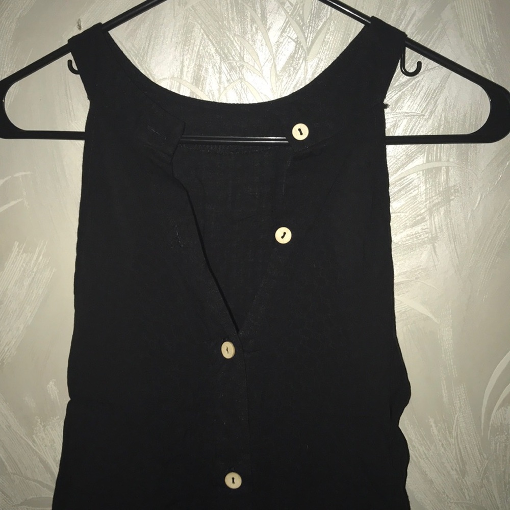 Black Butron up Racerback Tanktop S